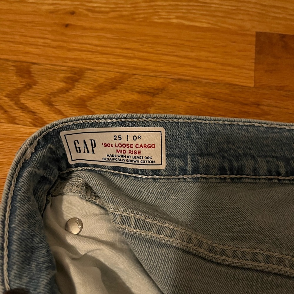 GAP 90’s Loose cargo jeans NWOT sz 25 - Picture 4 of 7